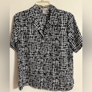 Notations Black and White Abstract Pattern Shirt